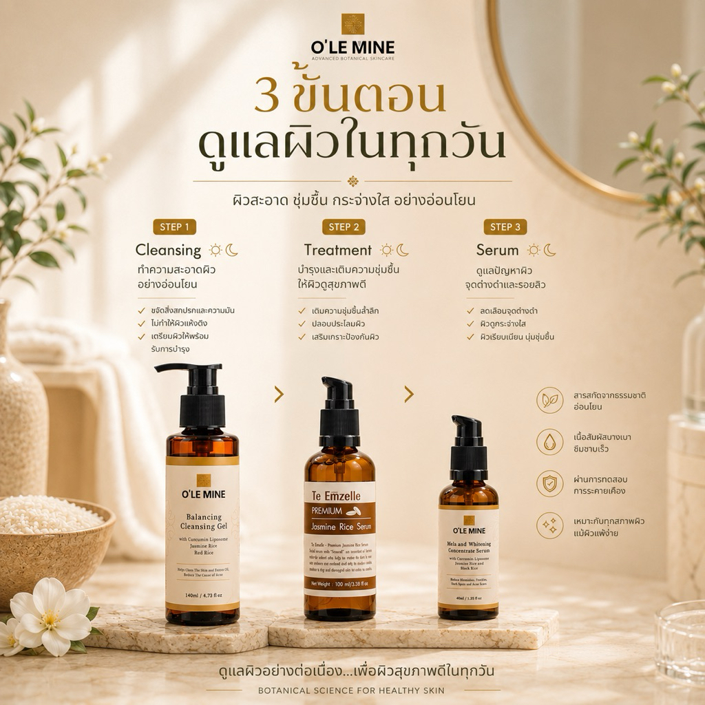 ฝ้าหนา รูขุมขนกว้าง ลดด้วย O'Lemine & Te emzelle serum รูปที่ 6