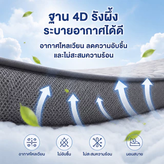 ที่นอนยางพาราแท้ 100% เพื่อสุขภาพ กระจายแรงกด ลดอาการปวดหลัง 3.5ฟุต 5ฟุต 6ฟุต ห้องนอน ห้องเช่า พร้อมส่ง