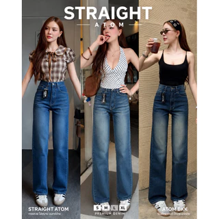 [กางเกงยีนส์ลดเพิ่ม 50% ใส่โค้ด DETSEP50 ] พร้อมส่ง รหัส8011 กางเกงยีนส์ขากระบอก เอวสูง ผ้ายืด