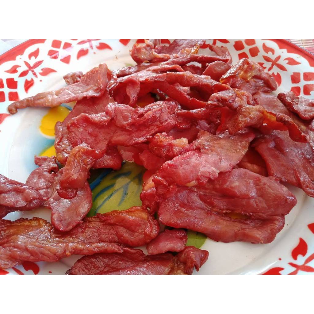 หมูแดงแดดเดียว จิ้นแดง จิ้นเกลือ ของลำปาง สุกพร้อมทาน มีให้เลือก 3 ขนาด