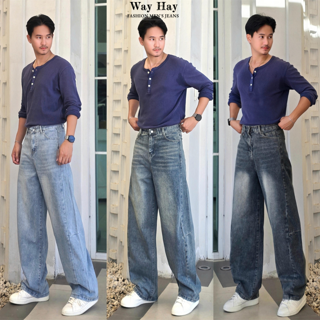 Barrel Jeans กางเกงยีนส์ขากระบอกใหญ่ baggy jeans พร้อมส่งจากไทย เลือกความยาวได้