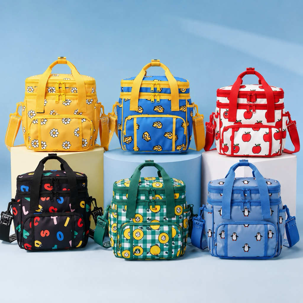 พร้อมส่งด่วน Snillo Stitch กระเป๋าเก็บอุณหภูมิ 2 ชั้น กระเป๋าปิกนิก เก็บร้อน-เย็น Lunch Bag กันน้ำ ของขวัญ รุ่น2ซิป