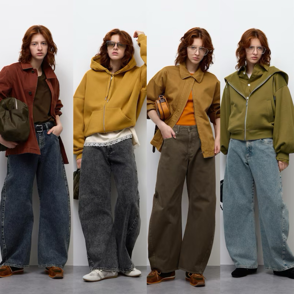 กางเกง GU 3D BARREL JEANS กางเกงยีนส์ทรงที่ถูกต้อง ยีนส์กระบอกใหญ่ทรงโค้งสไตล์สตรีทไอเทมลับที่จะเปลี่ยนลุคธรรมดาให้ดูชิค