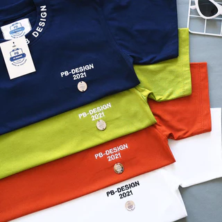 PB DESIGN เสื้อยืดแขนสั้น รุ่นคอแถบใหม่ ผ้าคอตตอนทรงตรง คอกลม S-3XL