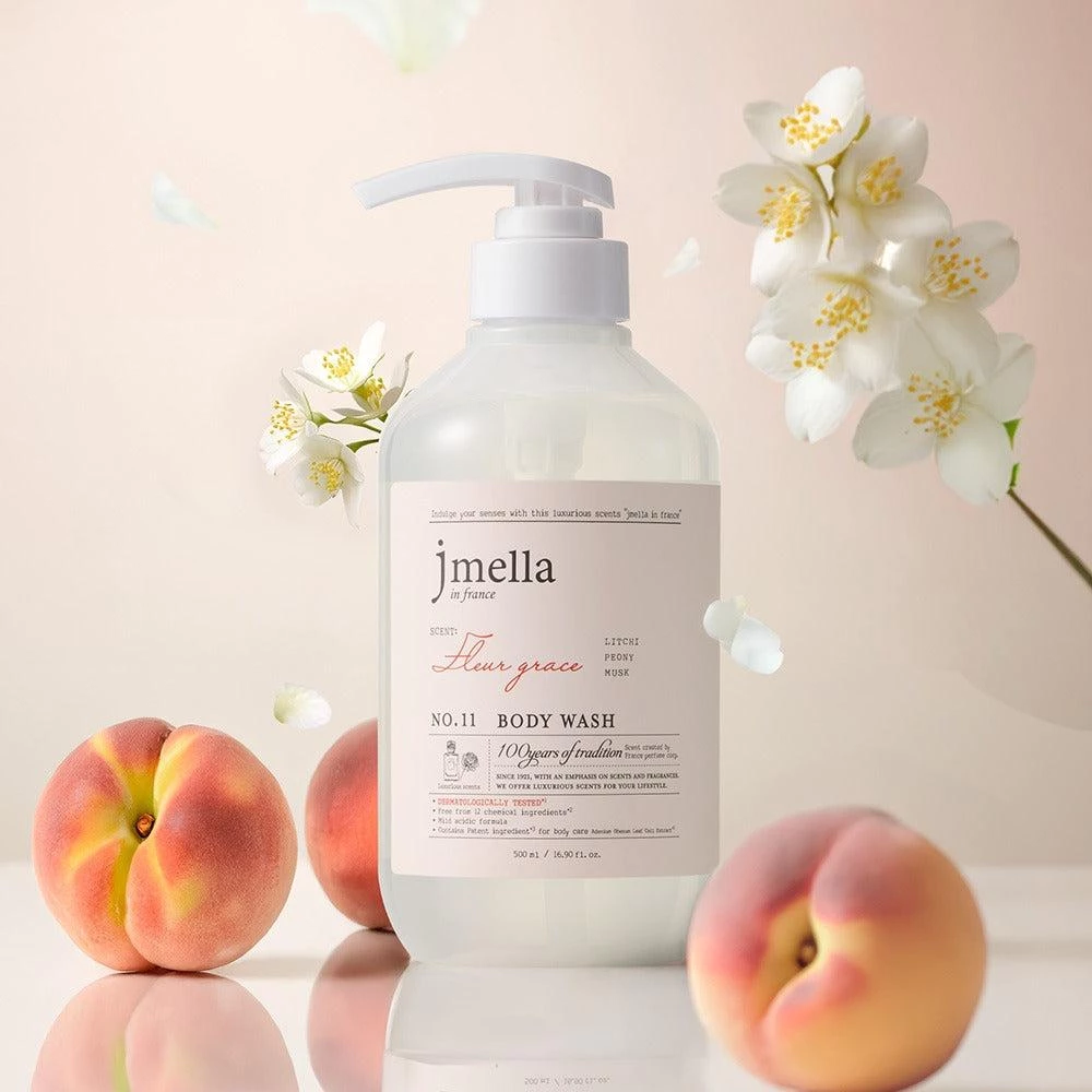 JMELLA Fleur Grace ครีมอาบน้ำหอม 500ml บอดี้วอช Body Wash กลิ่นลิ้นจี่ พีโอนี มัสก์