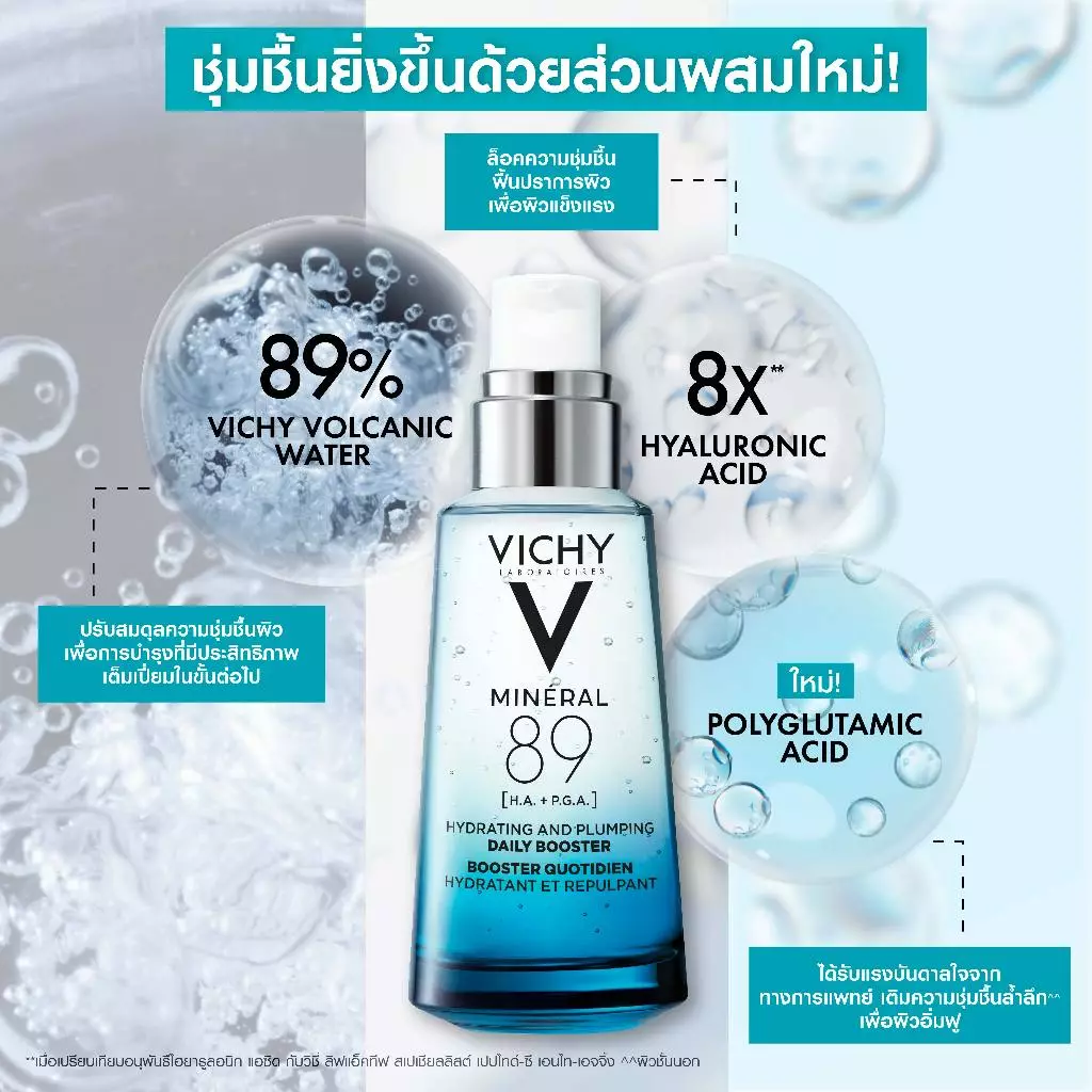 วิชี่ Vichy Mineral 89 Booster Serum มิเนอรัล 89 บูสเตอร์เซรั่ม พรีเซรั่มมอบผิวเด้งนุ่ม เรียบเนียน 50ml thumbnail 7