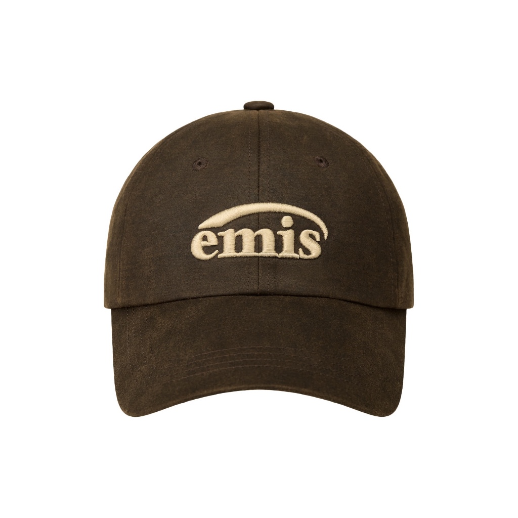 หมวกผ้าหนังฟอก Emis Washed Faux Leather Ball Cap สีน้ำตาล ของแท้ 100% พร้อมส่ง
