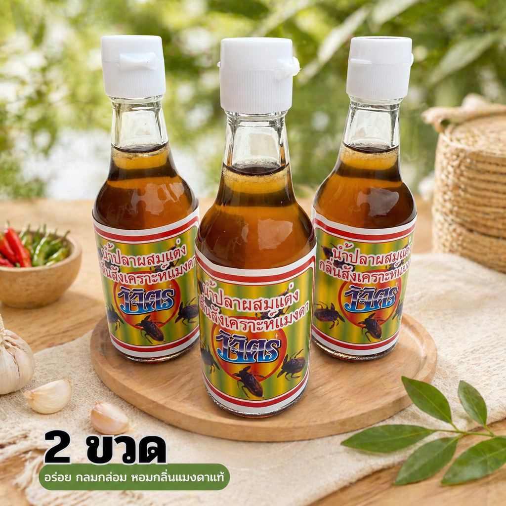 (2ขวด)น้ำปลาแมงดา ตราวิจิตร 60มล. จากแม่กลอง /Pork flavored fish sauce 60ml