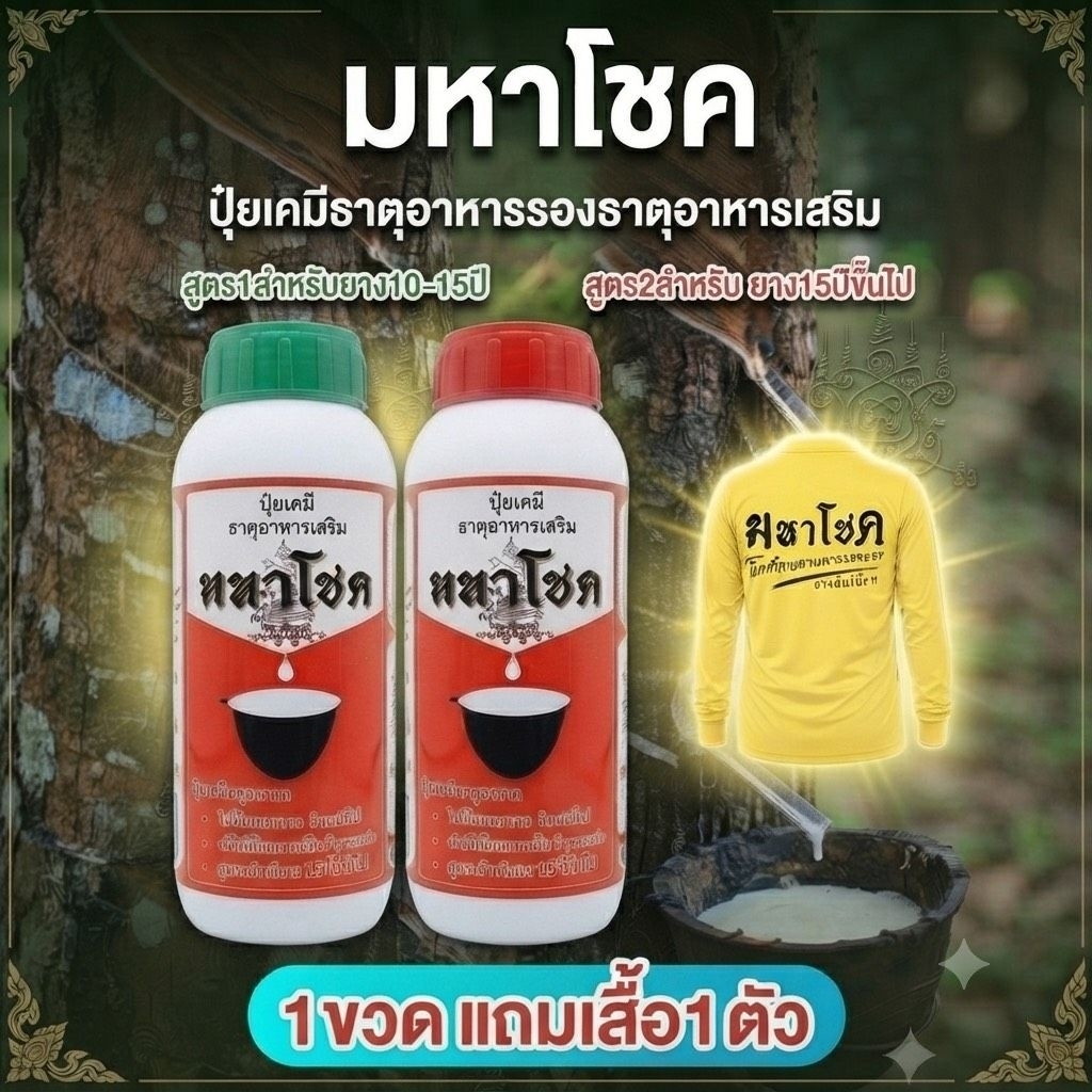 มหาโชค ยาทาหน้ายาง ขนาด 500 ซีซี (ฝาแดง) และ (ฝาเขียว) น้ำยางออกดี ยาเร่งน้ำยาง กรีดง่าย ต้นไม่โทรม ของแท้ 100%