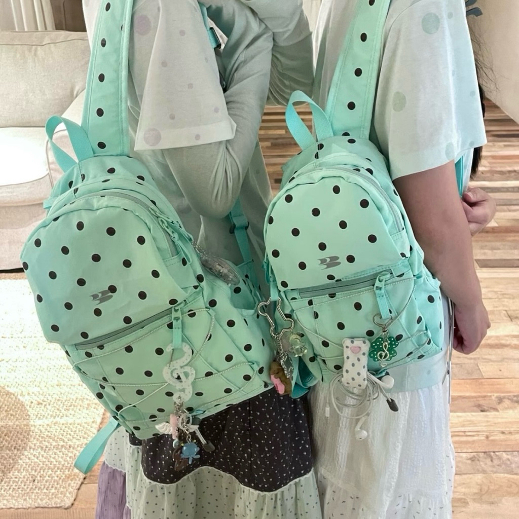 ꒰ pre-order ꒱ Crying center polkadot backpack 🎒🍵 กระเป๋าเป้สีมิ้นท์ สีใหม่