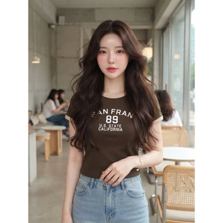 A1087 เสื้อครอป SAN FRAN 89 ดีไซน์สปอร์ตวินเทจกำลังฮิต ผ้านุ่ม ยืด ใส่สบาย ทรงครอปกำลังดี มีให้เลือกหลายสี