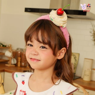 Mix Me ที่คาดผมผ้าขน ประดับวิปครีม / กิ๊ฟผ้า Satin ปักน้องกระต่าย ปอมๆ สีแดง เด็กหญิง เสื้อผ้าเด็ก รุ่น 500520/500521