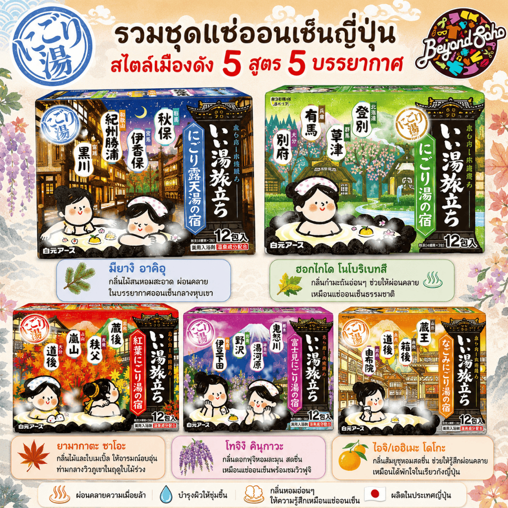 onzen เกลือ ผงแช่ตัว ออนเซน 1กล่อง 12ซอง Good Hot Water Traveling Yukimi Nigori-yu no Yado 12 Packs, Bath Salts