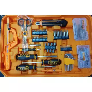 (รุ่นใหม่) INGCO ชุดเครื่องมือ 166 ชิ้น + สว่านกระแทกไร้สาย 20V BL (66N.m) รุ่น HKTHP41662 ครบเซตพร้อมแบตและแท่นชาร์จ