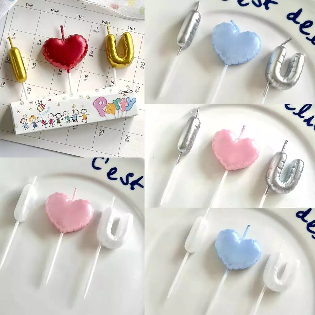 เทียนวันเกิดอักษร I❤️U (พร้อมส่ง)