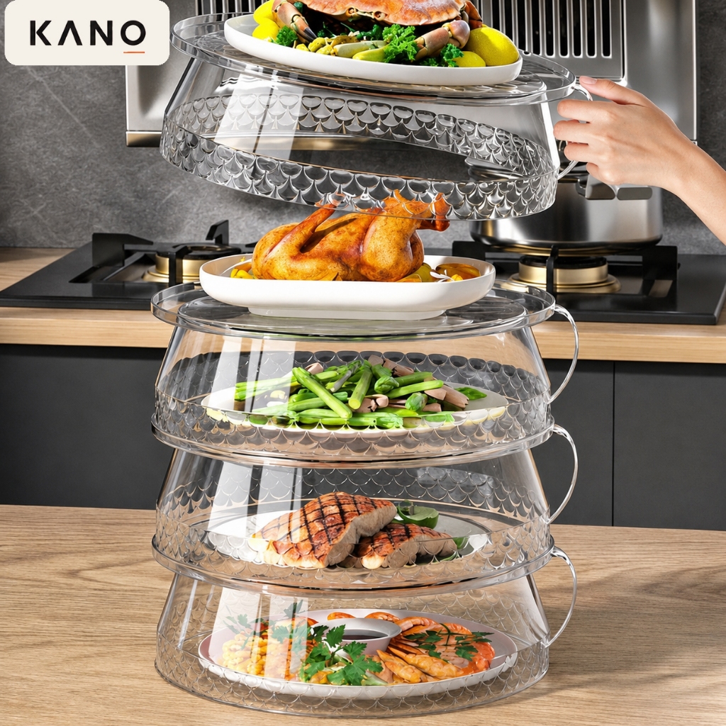 KANO เก็บอาหาร 3/4/5 PET ที่ครอบอาหาร ชั้นเก็บกับข้าว ถนอมอาหาร ป้องกันเชื้อโรค ชั้นเก็บอาหารพลาสติก