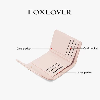FOXLOVER กระเป๋าสตางค์สั้นสำหรับผู้หญิง มีช่องใส่บัตร 10 ช่อง สามารถใส่เงินเหรียญและบัตรประชาชน พกพาสะดวกเวลาออกไปข้างนอ