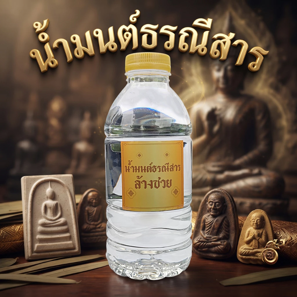 น้ำมนต์จากวัด ทั่วสารทิศรวมกัน พุทธคุณมากมาย ผ่านพิธีปลุกเสกแล้ว 350ml.