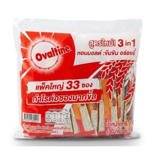 [K]แพคใหญ่สุดคุ้ม โอวัลติน 3in1 original 990กรัม​ (30กรัมx33 ซอง)​ โฉมใหม่