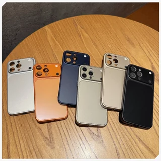 เคสโทรศัพท์ผิวกระจก มีฟิล์มป้องกันเลนส์ สัมผัสเหมือนเครื่องเดิม ใช้ได้กับ iP 14/15/16/17 Pro Max