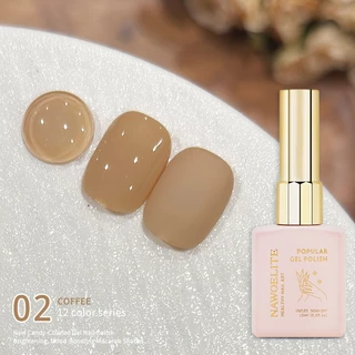 Nawoelite เจลสีทึบ สีเจลทาเล็บ เจลสีทึบ สีทาเล็บเจล มิลค์ คอฟฟี่ 12 สี 15ml สีสุภาพ อบLED/UV ไม่ต้องเจียร สีเรียบเนียน
