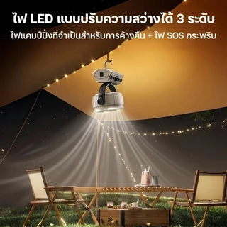 Remax พัดลมแคมป์ปิ้ง ไร้สาย ชาร์จแบต 20000mAh พกพา ไร้สาย Table Camping Fan ควบคุมด้วยรีโมทระดับพร้อมไฟ LED