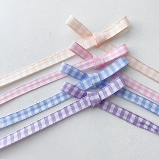 ♡ พร้อมส่ง | (5 หลา) Pastel Scott Ribbon โบว์ ริบบิ้น สก็อต พาสเทล ขนาด 7 mm / 0.7 cm
