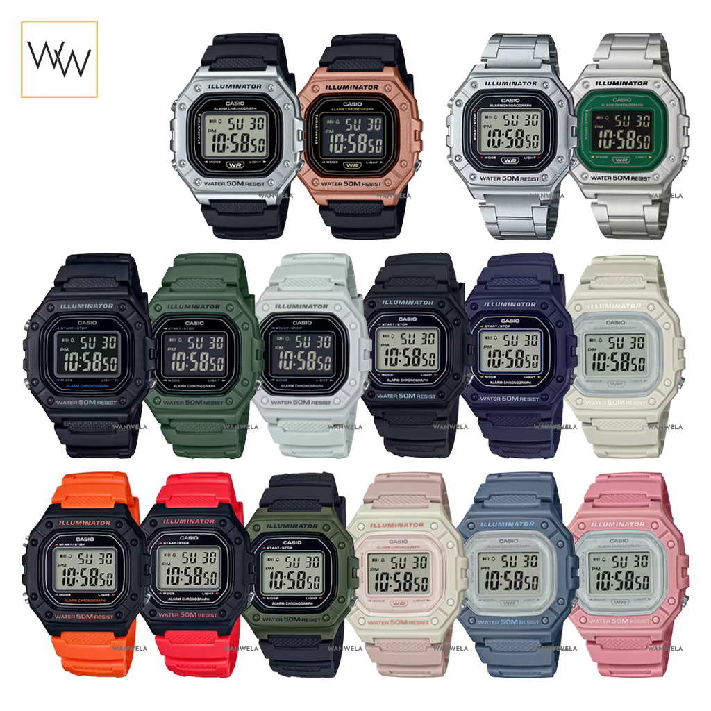 ของแท้ นาฬิกาข้อมือ Casio รุ่น W-218H & W-218HC & W-218HD พร้อมกล่อง