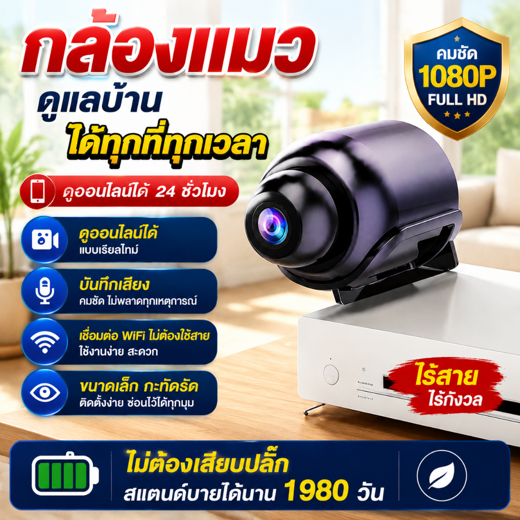 กล้อง Mini Camera 1080P CCTV กล้องจิ๋ว WIFI กล้องวงจรปิดขนาดเล็ก กล้องวงจรปิด กล้องซ่อนเร้น