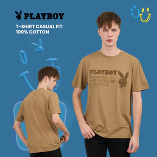 PLAYBOY เสื้อผ้าผู้ชาย/เสื้อ/เสื้อยืดสีน้ำตาล รุ่น P1MT269TB031BR