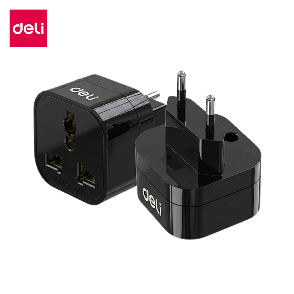 Deli อแดปเตอร์ ปลั๊กแปลง หัวปลั๊ก EU US อแดปเตอร์แบบรวม พกพาสะดวก ทนทาน Adapter Travel Adapter