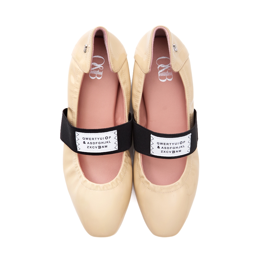 O&B รองเท้าหนังแท้ รุ่น AUDREY QWERTY IN PROJECT BEIGE-11299SP00761F_F6BEXX