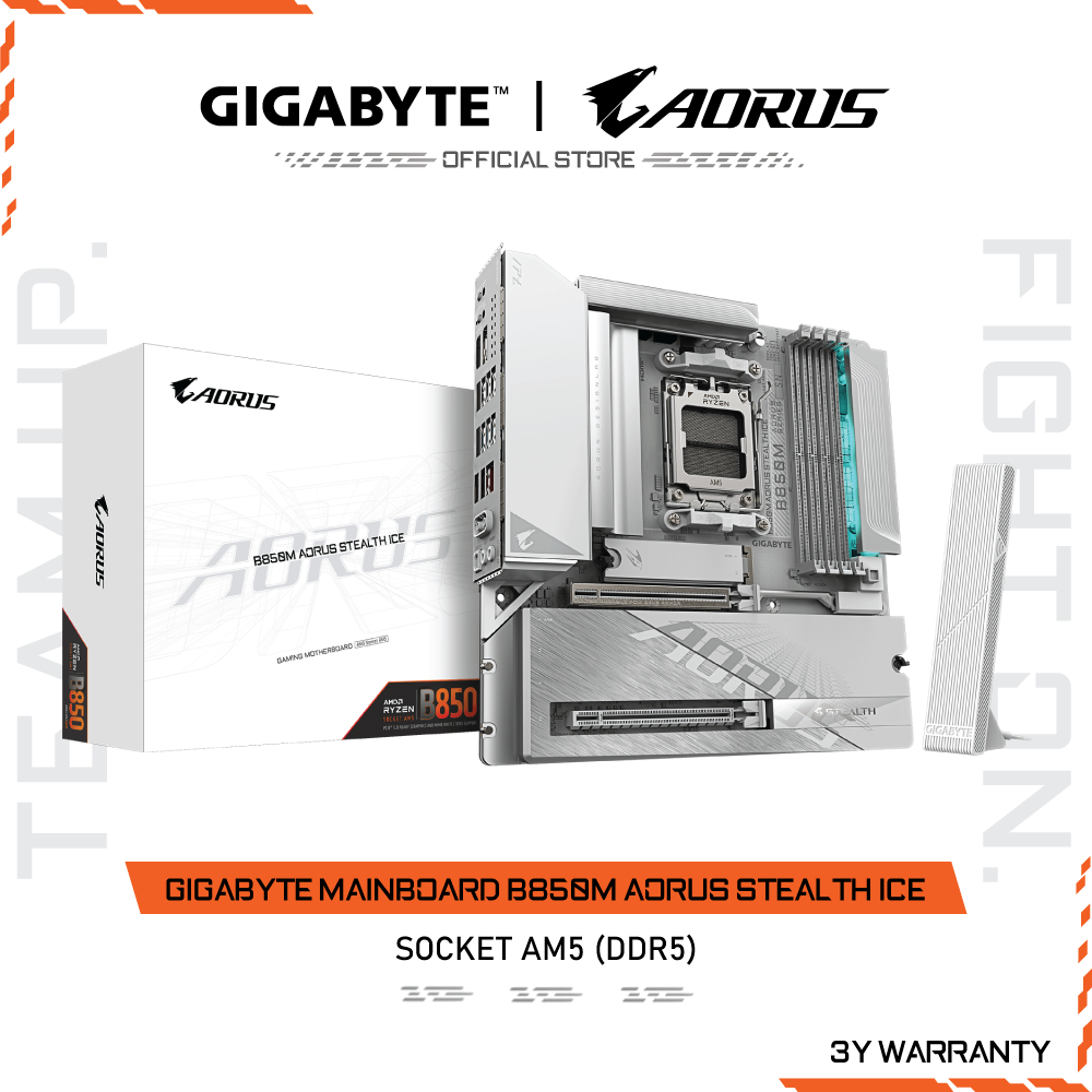 GIGABYTE MAINBOARD B850M AORUS STEALTH ICE เมนบอร์ด B850M A STEALTH ICE-1.0