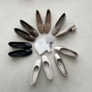 [สินค้าขายดี/พร้อมส่ง]รองเท้าคัทชู หน้าตัดBlock Heels ส้นสูง1นิ้ว รองเท้าkaimooksissy Ks25502
