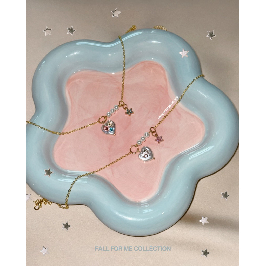 สร้อยหัวใจจี้ดอกไม้+สร้อยจี้ดอกไม้ cosmos คอลเลคชั่น fall for me - va.da.a