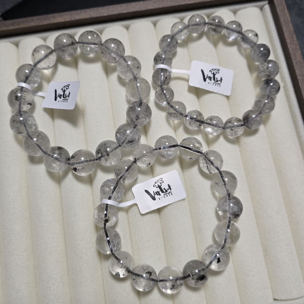 กำไลหินแท้ธรรมชาติ Herkimer เสริมสร้างความคิด ปกป้องพลังงานลบ