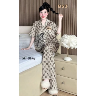 🔥งานใหม่🔥แขนสั้น-ขายาว Free size อก44” ผ้าไหมทอ(Silk Satin) เกรดพรีเมียม นุ่ม ลื่น ใส่สบาย
