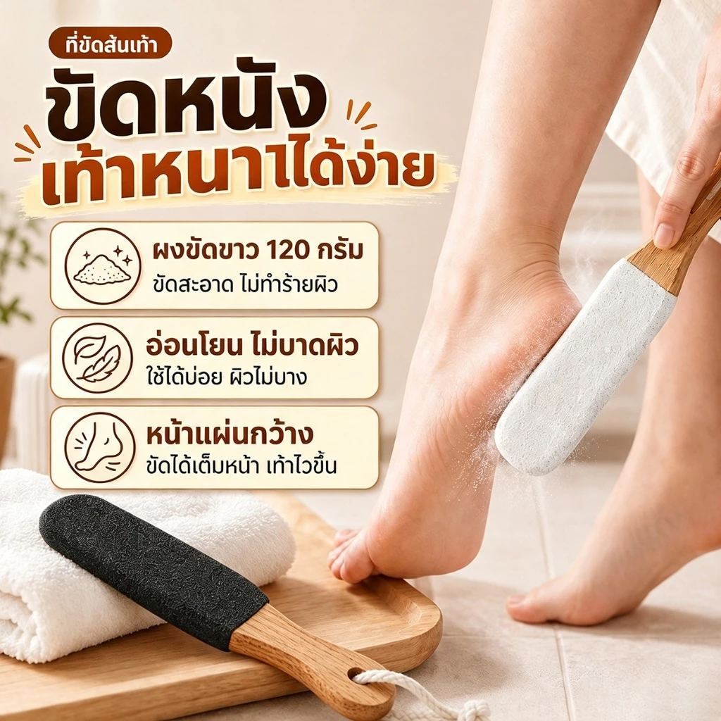 ✨ที่ขัดส้นเท้า✨ ขนาดใหญ่ มี 2 ด้าน ขจัดส้นเท้าแตก และผิวหนังที่ตายแล้ว เท้าเรียบเนียน เหมาะกับส้นเท้าและฝ่าเท้า