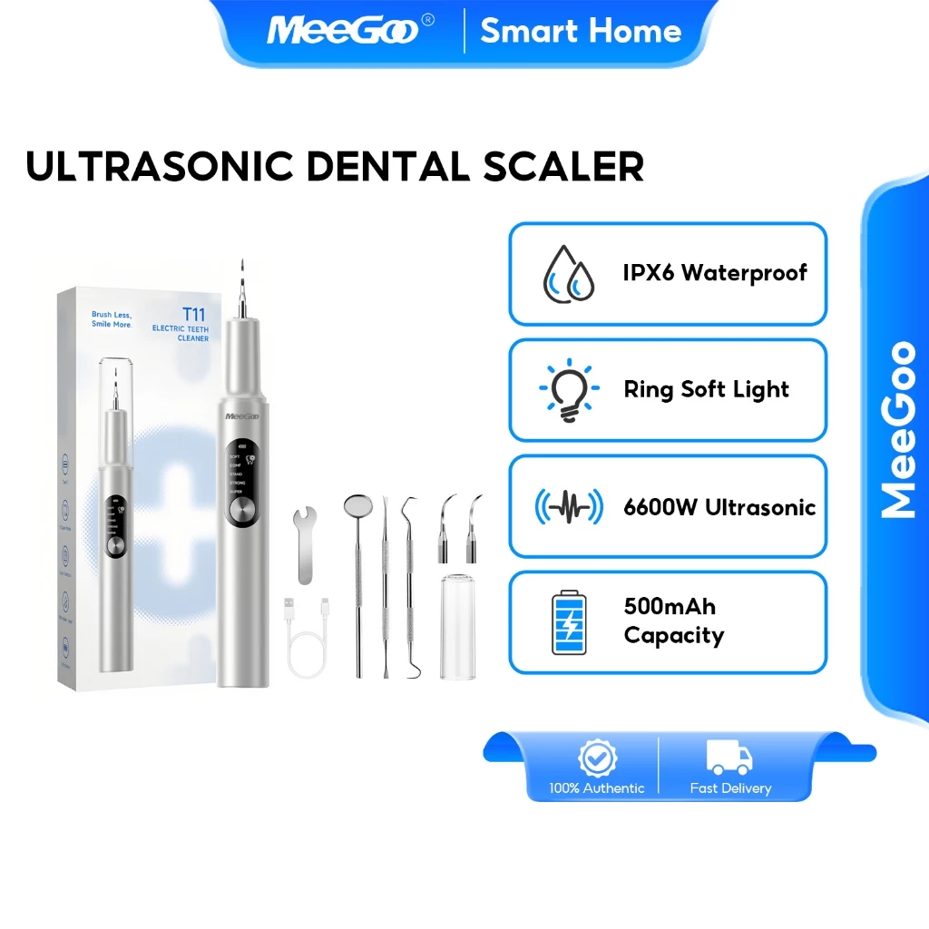 MeeGoo  เครื่องขูดหินปูนไฟฟ้า ขจัดคราบฟัน ที่ขูดหินปูน ระบบอัลตราโซนิก ฆ่าเชื้ออัตโนมัติ