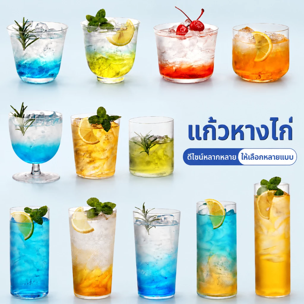 Collins Cup แก้วคริสตัล บาง แก้วคอลลินส์ ไฮบอลทรงสูงใสเก๋ เทรนด์นิยม สำหรับเสิร์ฟค็อกเทลทุกชนิดและเป็นแก้วน้ำผลไม้สุดชิค