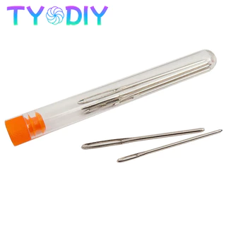 เข็มถักครอสติส แฮนด์เมด 9pcs เครื่องมือ บิ๊กอาย เข็ม สแตนเลส เย็บปักถักร้อย เข็มเย็บผ้า
