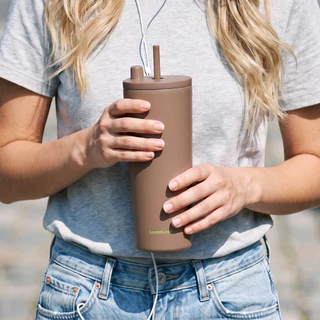 LocknLock แก้วเก็บอุณหภูมิเคลือบเซรามิก Pop Up Straw Ceramic 740ml. LHC4156
