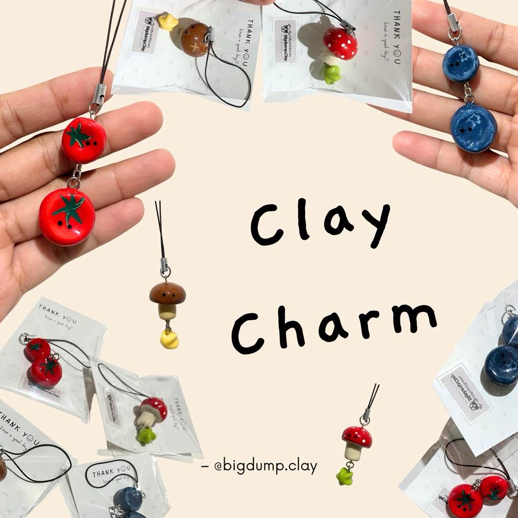 สายห้อยดินปั้นแฮนด์เมด Clay Charm