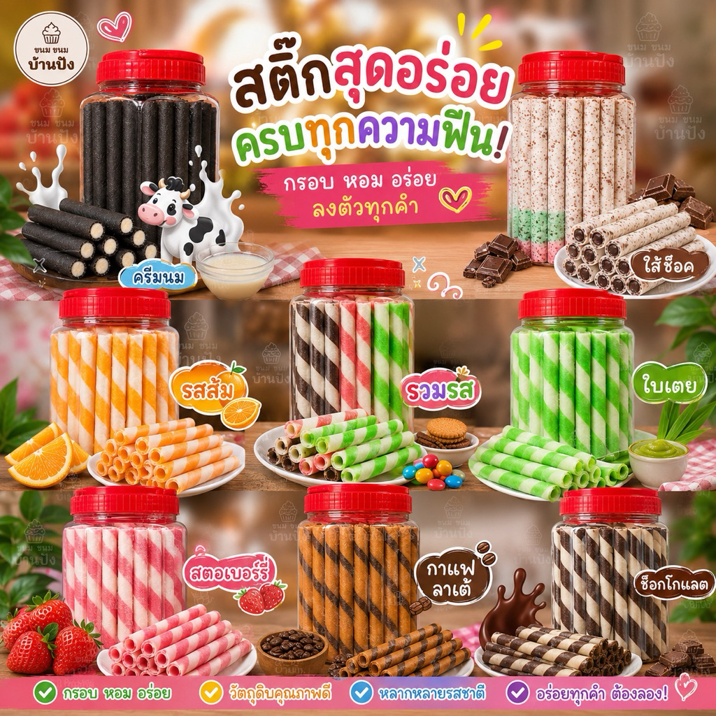 (1กระปุก) กระปุกเล็ก เวเฟอร์สติ๊ก ฝาแดง ในตำนาน (สินค้าแตกหักง่าย ตัดสินใจก่อนสั่งซื้อ ย้ำ!!!) ขนาด 330-350กรัม
