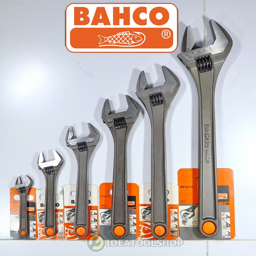 [ ของแท้!! ] ประแจเลื่อน BAHCO รุ่นงานหนัก SPAIN ขนาด 4 6 8 10 12 15 นิ้ว ประแจ อเนกประสงค์ กุญแจเลื่อน สไลด์