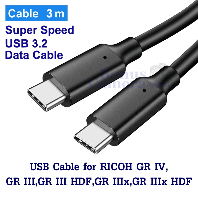 สาย USB Type C ยาว 3m ต่อ RICOH GR III,GR III HDF,GR IIIx,GR IIIx HDF,GR IV เข้าคอมพิวเตอร์ Cable fo