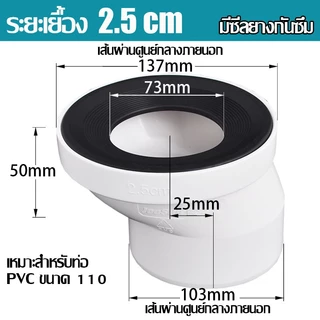 พร้อมส่ง มีซีลยาง ท่อชักโครกเยื้องศูนย์ ท่อต่อชักโครก ท่อขยับ 2.5-12.5 cm แก้ปัญหาชักโครกไม่ตรงตำแหน่ง ส่งไว ปิดงานเลย