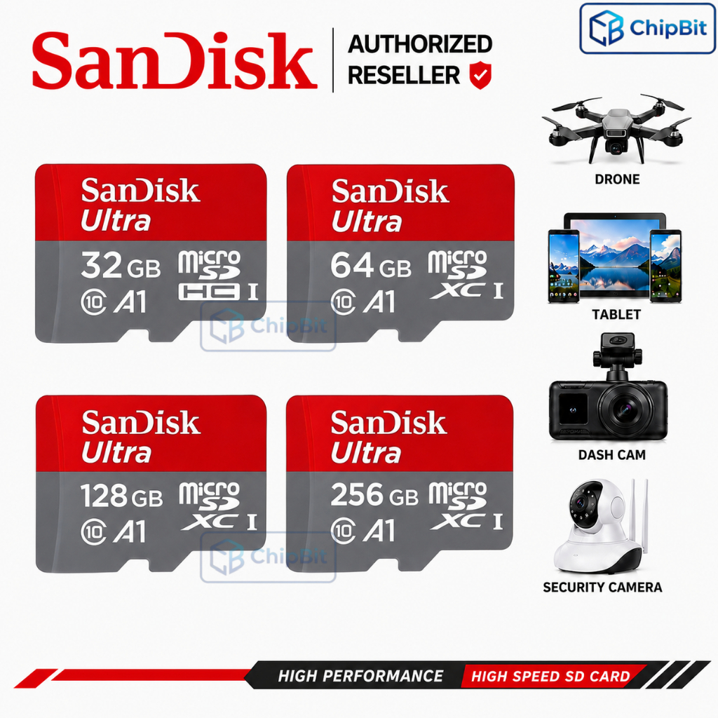 Sandisk Ultra Micro SDCard 32GB/64GB/128GB Class10 A1 (SDSQUAB)เมมโมรี่การ์ด TF Card แท๊บเล็ต Tablet