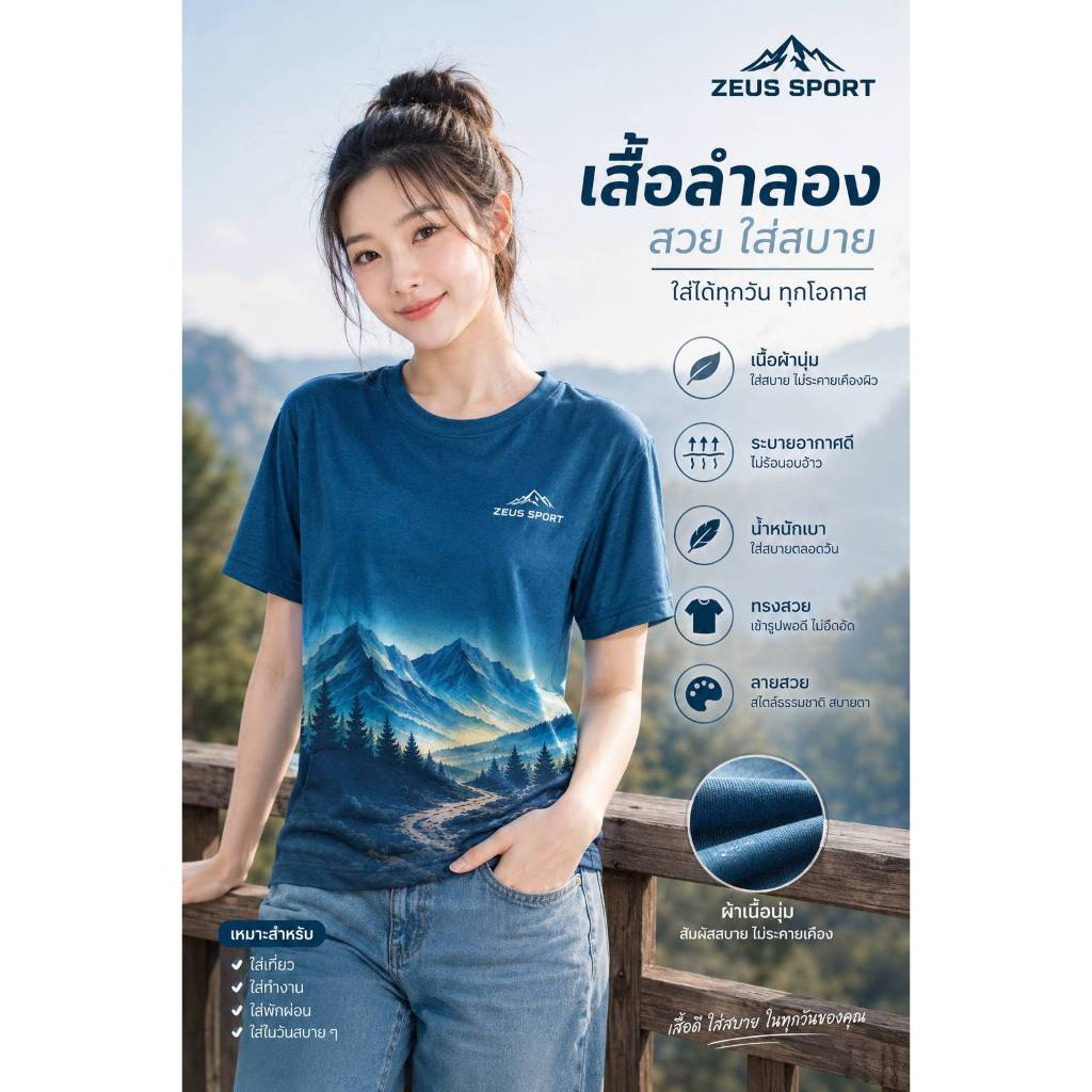 เสื้อลำลองจาก Zeus Sport ที่ออกแบบมาเพื่อการสวมใส่ในชีวิตประจำวัน ทั้งสวย เรียบง่าย และใส่สบายในทุกโ
