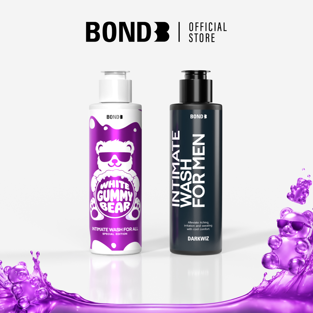 [Gummy Set] BOND Intimate Wash White Gummy Bear 130 ml + BOND Men's Intimate Wash Dark Wiz 130 ml. (สูตรเย็น)